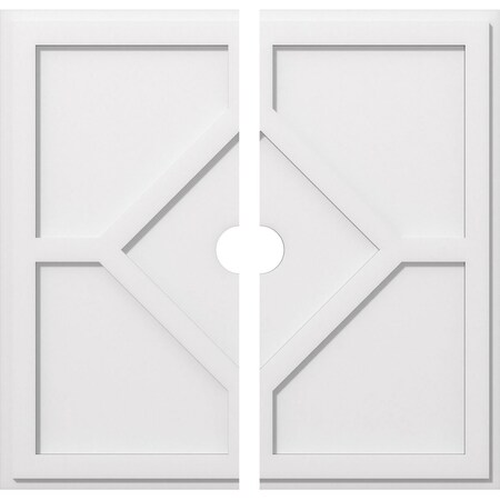 Embry Architectural Grade PVC Ceiling Medallion, 30"OD x 3"ID x 10 1/2"C x 1"P, Two-Piece